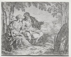 Odpocznij w locie do Egiptu autorstwa Giovanni Benedetto Castiglione