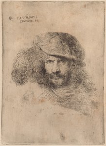 Autoportret (?), W czapce z piórem ["Portret Berniniego"] autorstwa Giovanni Benedetto Castiglione