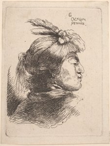 Mała głowa orientalna autorstwa Giovanni Benedetto Castiglione