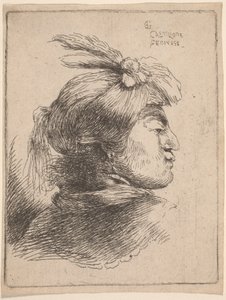 Mała głowa orientalna autorstwa Giovanni Benedetto Castiglione
