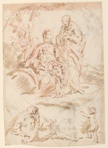 Święta Rodzina autorstwa Giovanni Benedetto Castiglione