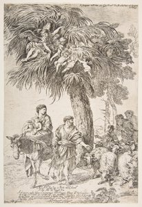 Święta Rodzina w ich ucieczce do Egiptu, ca. 1647. autorstwa Giovanni Benedetto Castiglione