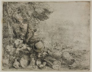 Przeciążony osioł autorstwa Giovanni Benedetto Castiglione