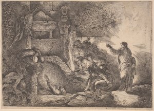 Zmartwychwstanie Łazarza autorstwa Giovanni Benedetto Castiglione
