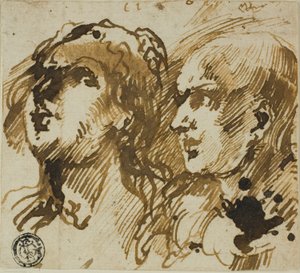 Dwie głowy autorstwa Giovanni Benedetto Castiglione