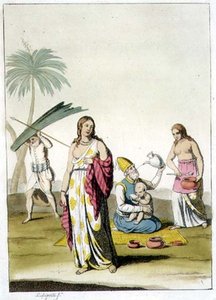 Rodzina indyjska, z „Le Costume Ancien et Moderne” Julesa Ferrario, wydana ok. 1820-30 (kolor lito)