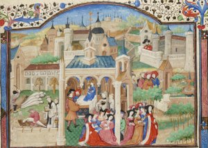 Dekameron, Wyjazd opowiadaczy Dekameronu z Florencji autorstwa Giovanni Boccaccio