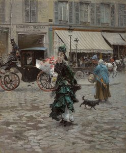 Przechodząc przez ulicę. 1873-75 autorstwa Giovanni Boldini