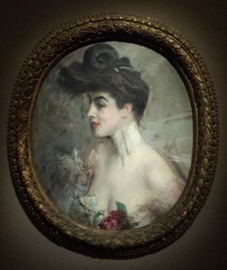 Boldini - Portret Mme X., z kołnierzykiem z koralików autorstwa Giovanni Boldini