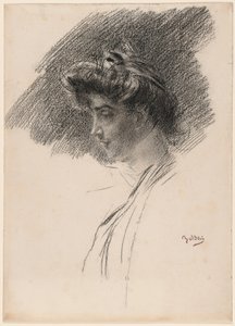 Popiersie młodej kobiety z profilu autorstwa Giovanni Boldini