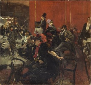 Scena biesiadna, ok. godz. 1889 autorstwa Giovanni Boldini