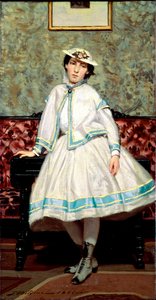 Portret Alade Banti w bieli. Obraz Giovanniego Boldiniego (1842-1931) autorstwa Giovanni Boldini