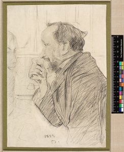 Portret Edgara Degasa przy kawiarnianym stoliku autorstwa Giovanni Boldini