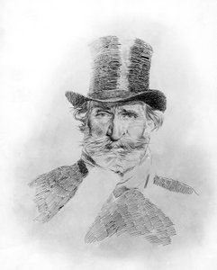 Portret Giuseppe Verdiego (Roncole Verdi autorstwa Giovanni Boldini