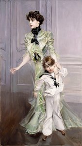 Portret Madame Hugo i jej syna, 1924 autorstwa Giovanni Boldini