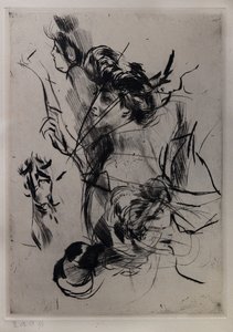 Portret młodej kobiety z postaciami autorstwa Giovanni Boldini