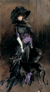 Portret margrabiny Luisy Casati z chartem autorstwa Giovanni Boldini
