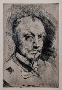 Autoportret, ok. 1890 r. (sucha igła, ruletka i akwaforta na papierze) autorstwa Giovanni Boldini