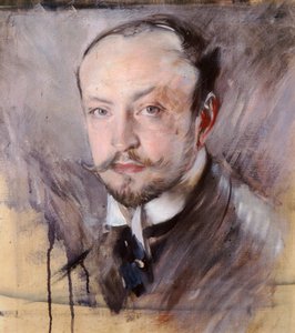 Autoportret, widok z przodu, Giovanni Boldini (1842-1931), olej na płótnie autorstwa Giovanni Boldini