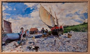 Plaża w Etretat autorstwa Giovanni Boldini