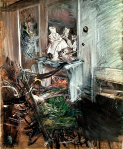„Kardynał” Berniniego w pokoju malarza. Obraz Giovanniego Boldiniego (1842-1931) ok. 1899 r. Olej na płótnie. Wymiary: 53x46cm. Pistoia, kolekcja Boldini autorstwa Giovanni Boldini