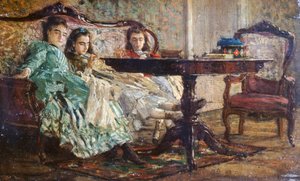 Siostry Laskaraki – Giovanni Boldini (1842-1931), olej na drewnie autorstwa Giovanni Boldini