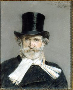 portret Giuseppe Verdiego z 1886 roku. Dessin de Giuseppe Boldini (1842-1931). Rzym. Galeria Sztuki Współczesnej autorstwa Giovanni Boldini