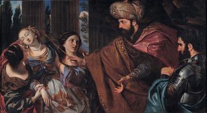 Estera przed Aswerusem, między 1660 a 1670 autorstwa Giovanni Bonatti