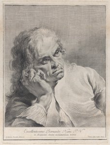 Zamyślony mężczyzna opierający głowę o rękę, 1743. autorstwa Giovanni Cattini