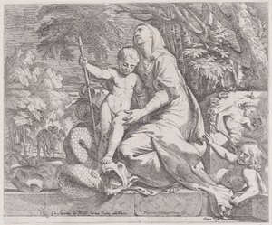 Alegoria reszty lotu do Egiptu, 1650-55. autorstwa Giovanni Cesare Testa