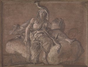 Afryka. autorstwa Giovanni Domenico Tiepolo