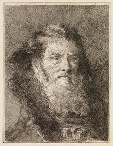 Mężczyzna z odkrytą głową zwrócony w prawo autorstwa Giovanni Domenico Tiepolo