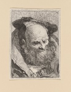 Brodaty starzec, z Raccolta di Teste (zbioru głów) autorstwa Giovanni Domenico Tiepolo