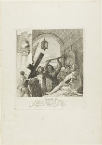 Chrystus przyjmuje krzyż, płyta druga z Drogi Krzyżowej autorstwa Giovanni Domenico Tiepolo