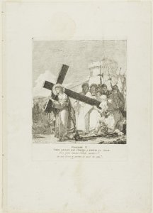 Szymon z Cyreny pomaga Chrystusowi, płyta piąta z Drogi Krzyżowej autorstwa Giovanni Domenico Tiepolo