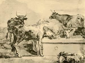 Podlewanie krów, poł. XVIII w., 1928 r. autorstwa Giovanni Domenico Tiepolo