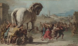 Procesja konia trojańskiego do Troi. Około 1760