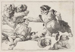 Krasnoludy i Psy autorstwa Giovanni Domenico Tiepolo