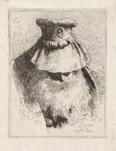 Starszy mężczyzna w dużym kapeluszu, z Raccolta di Teste (Kolekcja głów) autorstwa Giovanni Domenico Tiepolo