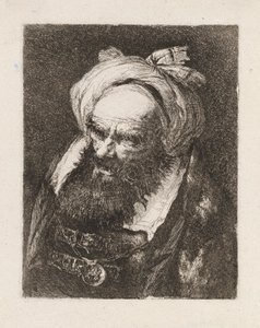 Starszy mężczyzna w turbanie, z Raccolta di Teste (Kolekcja głów) autorstwa Giovanni Domenico Tiepolo
