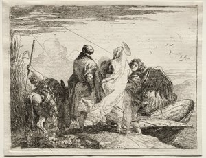 Ucieczka do Egiptu: Święta Rodzina opuszcza wybrzeże autorstwa Giovanni Domenico Tiepolo