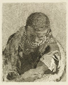 Szef torfowiska pochylającego się do przodu autorstwa Giovanni Domenico Tiepolo