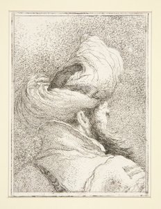 Głowa Turka, z serii Raccolta di Teste, Libro Secondo (Zbiór głów, księga druga) autorstwa Giovanni Domenico Tiepolo