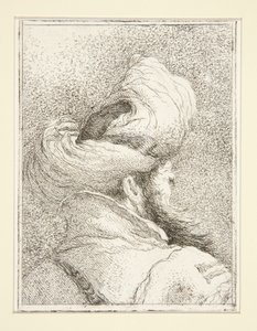 Głowa Turka, z serii Raccolta di Teste, Libro Secondo (Zbiór głów, księga druga) autorstwa Giovanni Domenico Tiepolo