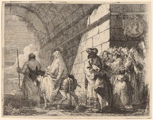Święta Rodzina opuszcza miasto autorstwa Giovanni Domenico Tiepolo
