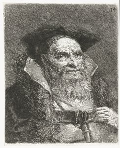 Mężczyzna z beretem Kolekcja głów (tytuł serii) Raccolta di Teste (tytuł serii) autorstwa Giovanni Domenico Tiepolo