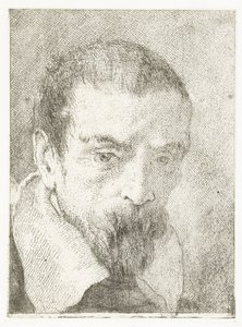 Mężczyzna z małą brodą bez nakrycia głowy Kolekcja głów (tytuł serii) Raccolta di Teste (tytuł serii) autorstwa Giovanni Domenico Tiepolo