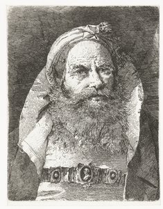 Mężczyzna w małym turbanie Kolekcja głów (tytuł serii) Raccolta di Teste (tytuł serii) autorstwa Giovanni Domenico Tiepolo