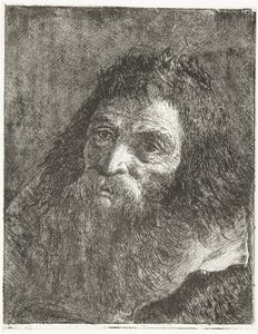 Mężczyzna z długimi włosami i brodą autorstwa Giovanni Domenico Tiepolo