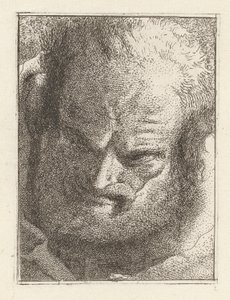 Stary człowiek patrzący w dół, z Raccolta di Teste (Kolekcja głów) autorstwa Giovanni Domenico Tiepolo